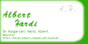 albert hardi business card